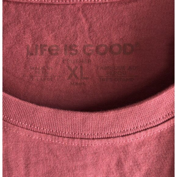 Life Is Good CHILL Snowman Graphic T-Shirt Women’s XL Red Winter Holiday Tee #F - Picture 5 of 7